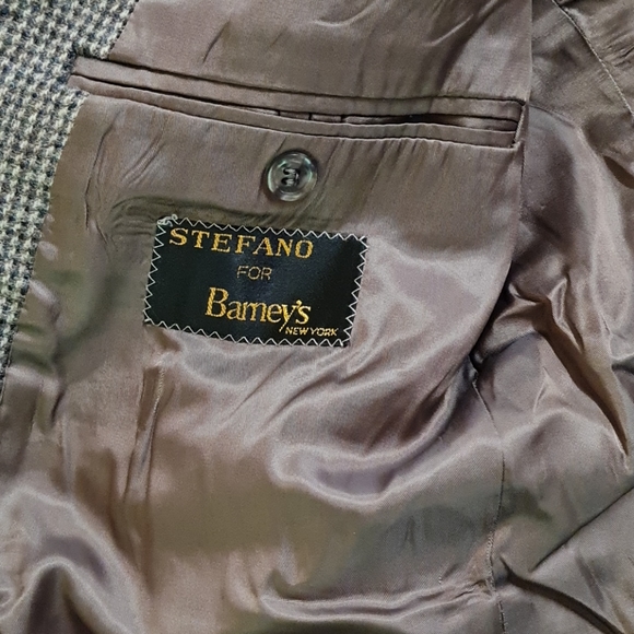 VTG Barney's 100% Wool Suit Jacket Tweed Small - Picture 8 of 13